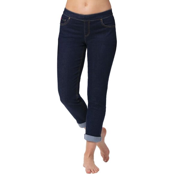 Boyfriend Jeans Women Elastic Waist Casual Relaxed Fit Soft Denim